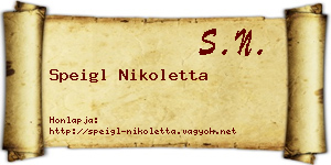 Speigl Nikoletta névjegykártya