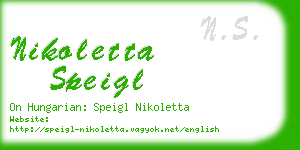 nikoletta speigl business card